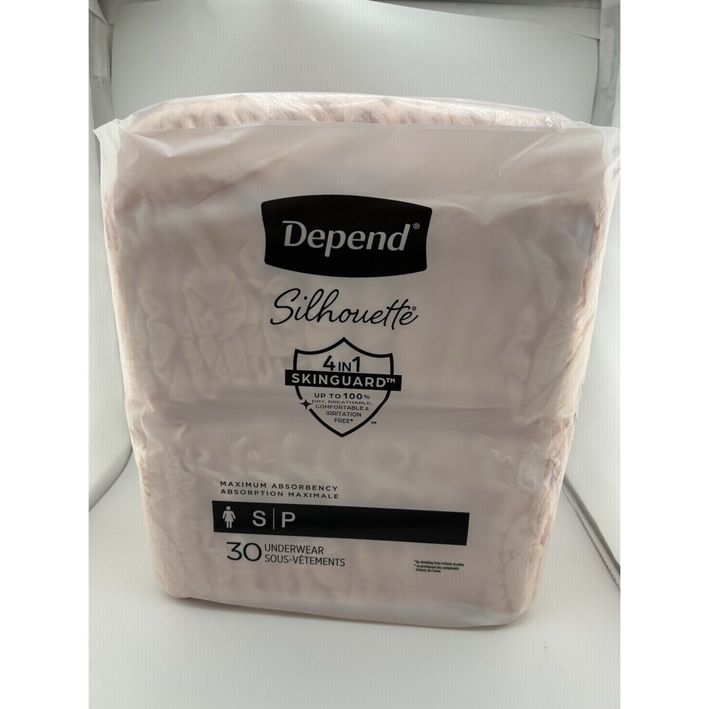 Depend Silhouette Women Incontinence & Postpartum Bladder Leak Size Small 30CT